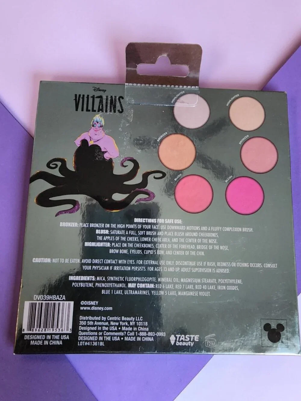 Disney Villains Ursula Complexion Palette – Bronzer, Highlighter & Blush (New)